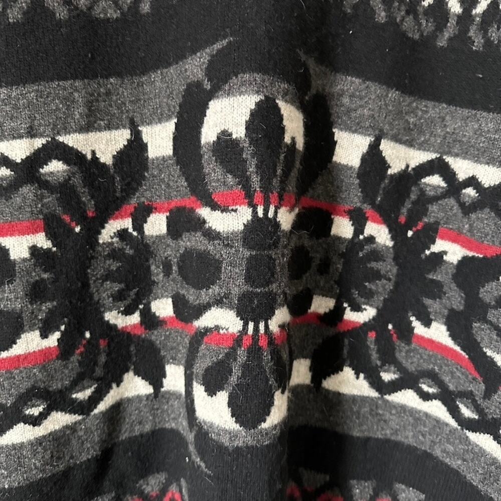 Frost Vintage Lambswool Sweater Quarter Zip Hooded Pullover Fair Isle Mens MED - Picture 3 of 10